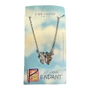 1998 Y2K Bob Siemon Butterfly Pendant Necklace 20” USA Made NWT NOS